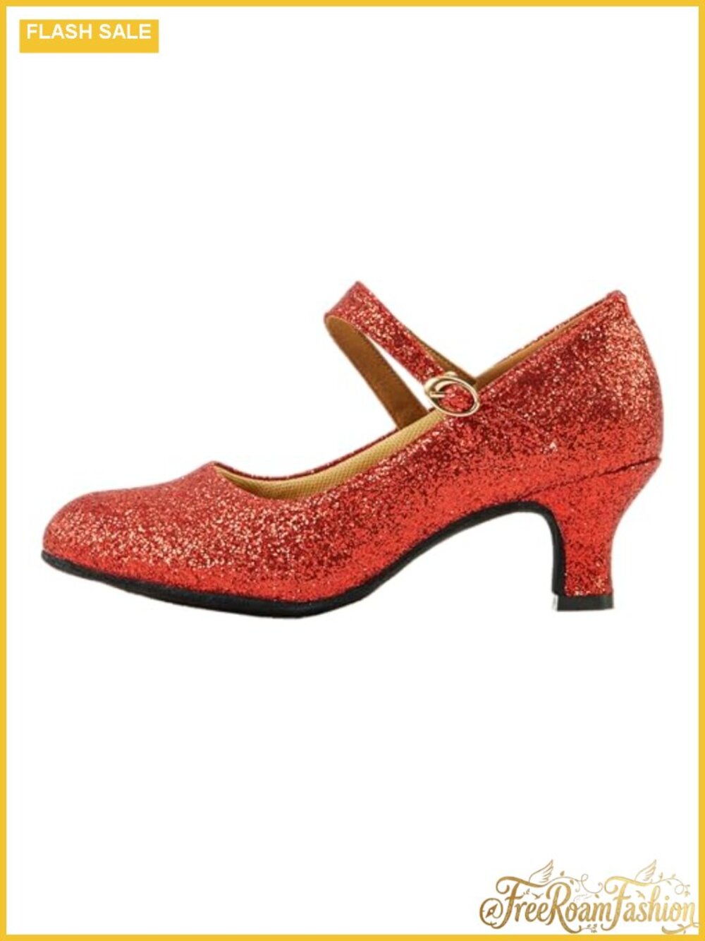 Glitter Latin Ballroom Dance Shoes 2in Kitten Heel Suede Sole